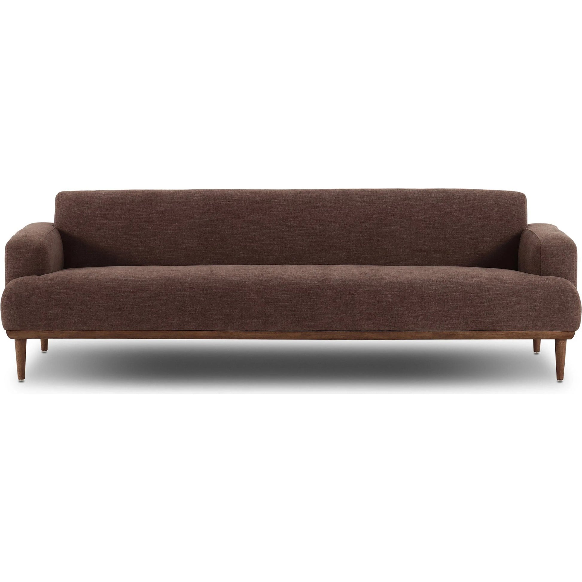 Ethel Sofa by Four Hands in laughlin cafe, weathered sepia. Made from 97% polyester, 3% flax, linen, solid parawood in a unique style.