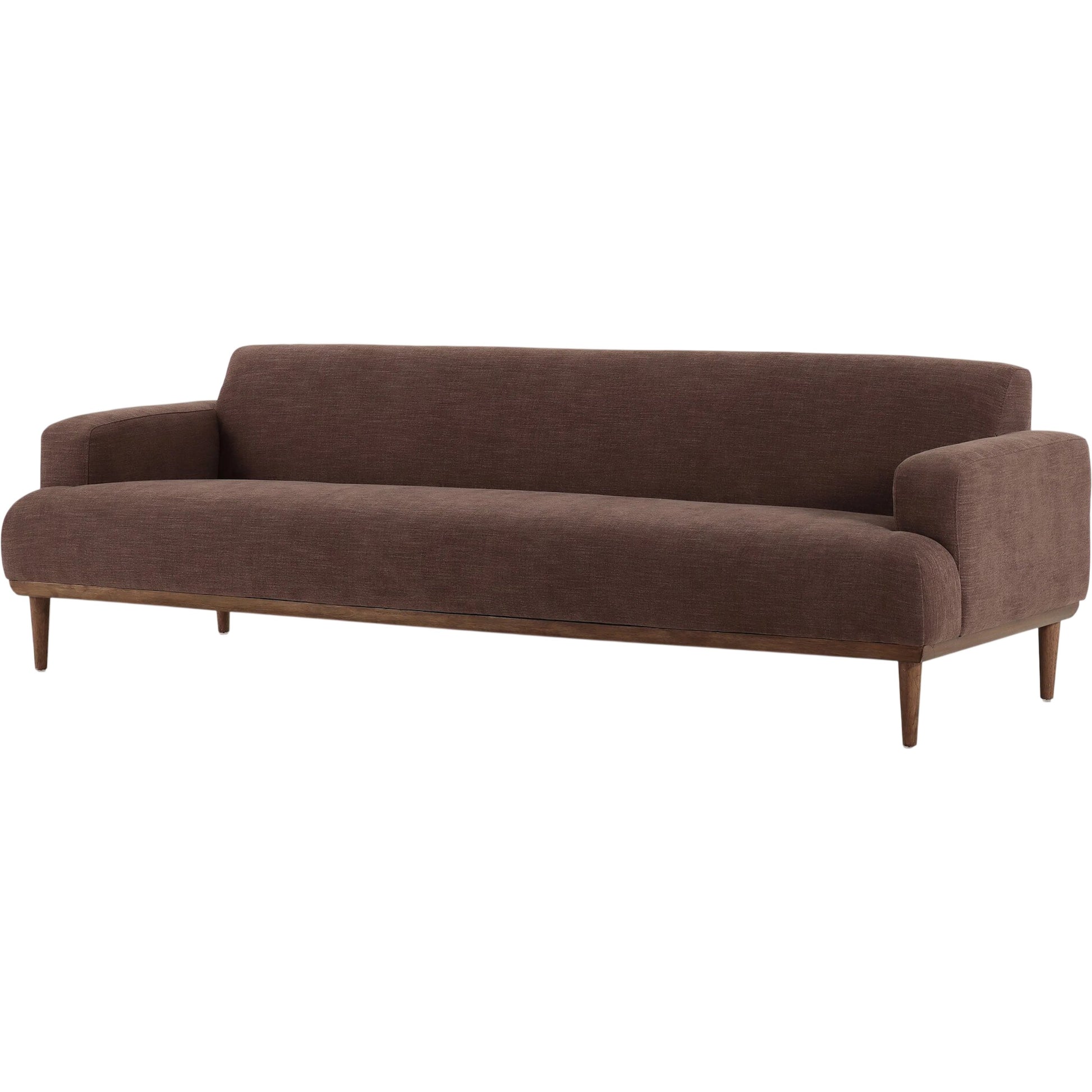 Ethel Sofa by Four Hands in laughlin cafe, weathered sepia. Made from 97% polyester, 3% flax, linen, solid parawood in a unique style.