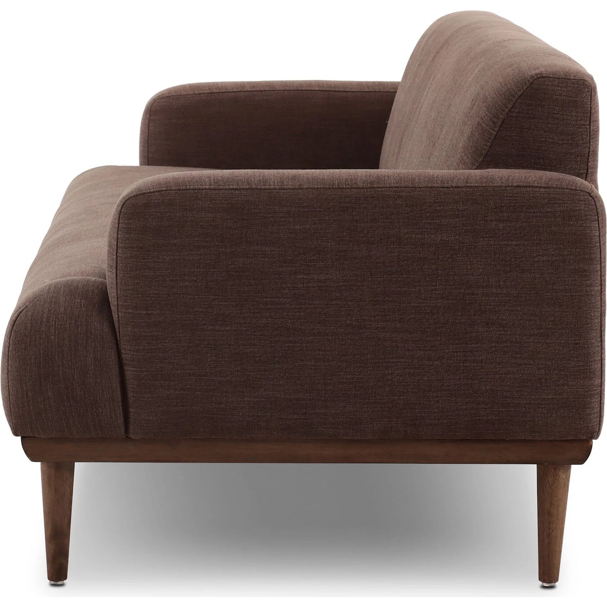 Ethel Sofa by Four Hands in laughlin cafe, weathered sepia. Made from 97% polyester, 3% flax, linen, solid parawood in a unique style.