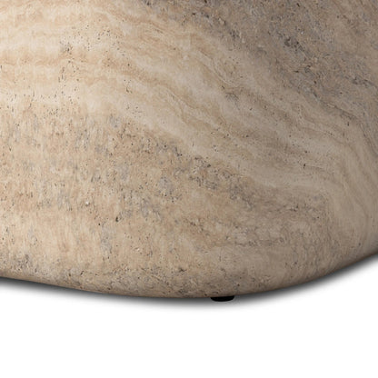 Manor Outdoor Coffee Table by Four Hands in textured sandy grey. Made from solid concrete in a unique style.