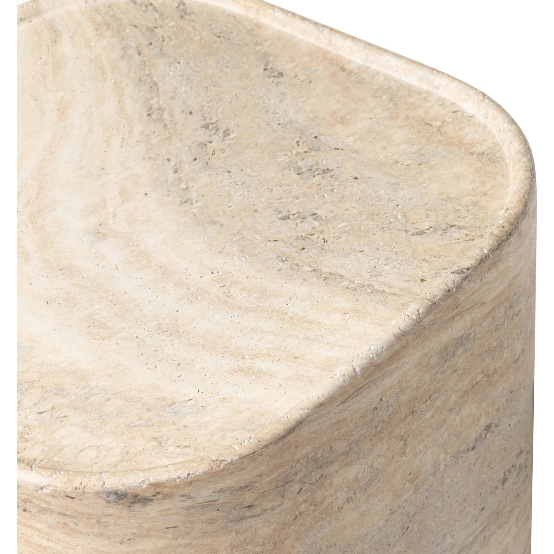 Manor Outdoor End Table by Four Hands in textured sandy grey. Made from solid concrete in a unique style.
