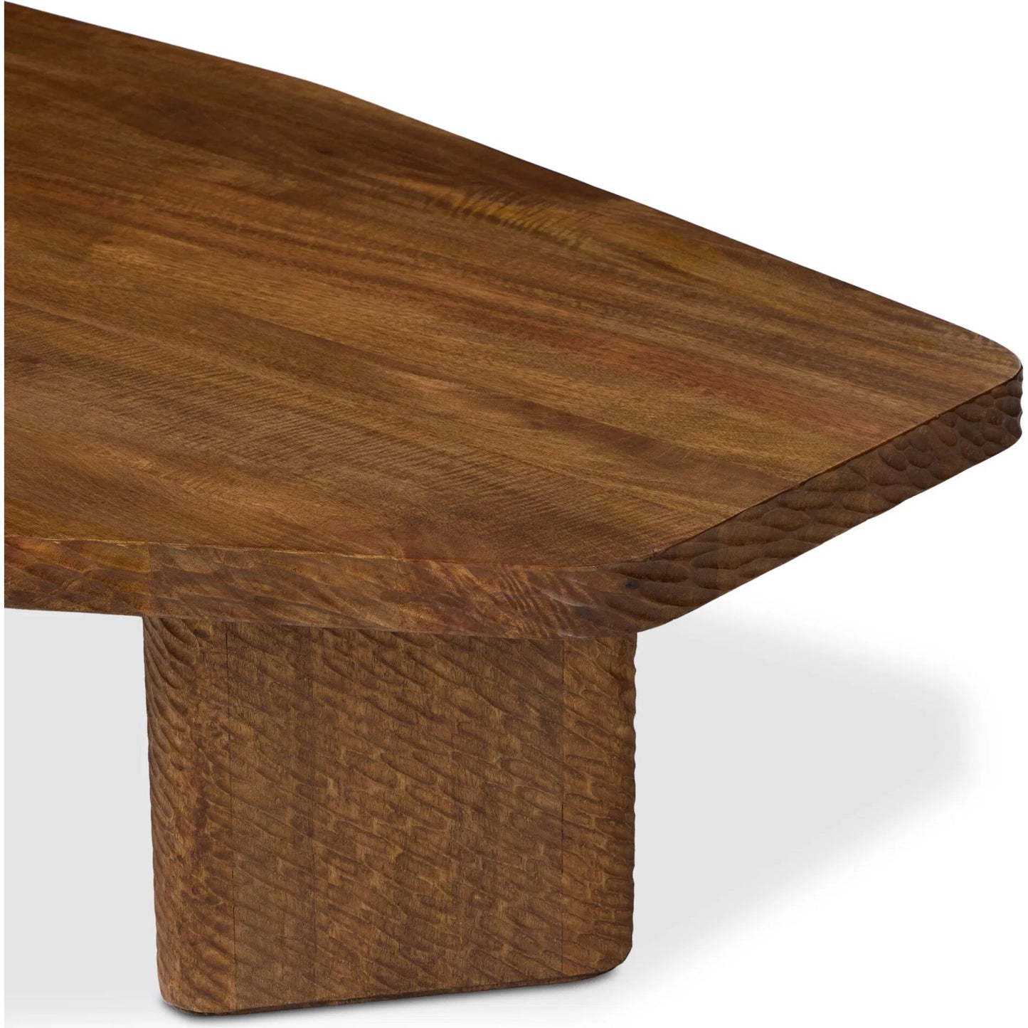 006 SI-2531669 | Closeup | Nella Coffee Table by Four Hands in warm chestnut, carved warm mango. Made from solid mango in a unique style.