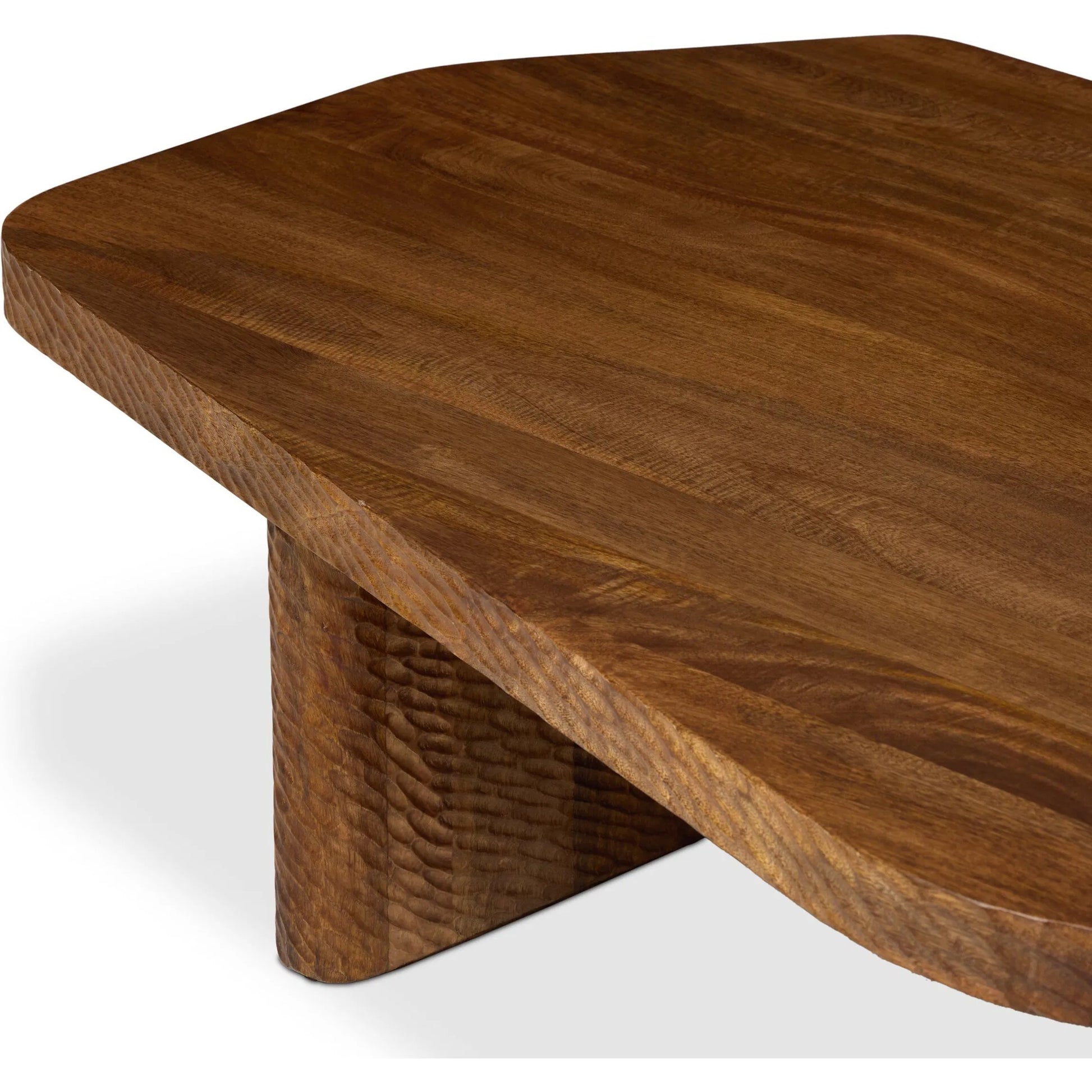Nella Coffee Table by Four Hands in warm chestnut, carved warm mango. Made from solid mango in a unique style.
