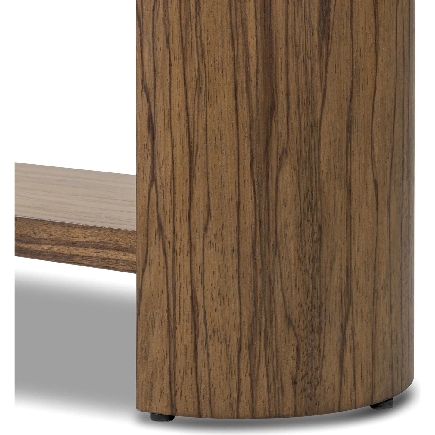 006 SI-2531607 | Closeup | Damari Console Table by Four Hands in medium brown limba. Made from limba veneer in a transitional style.