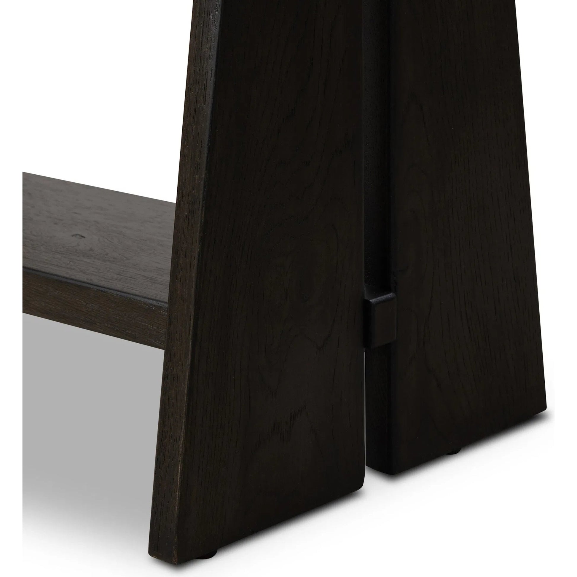 Landrea Accent Stool by Four Hands in sandhill cocoa, smoked black, smoked black veneer. Made from 100% polyester, solid oak, thick oak veneer in a unique style.