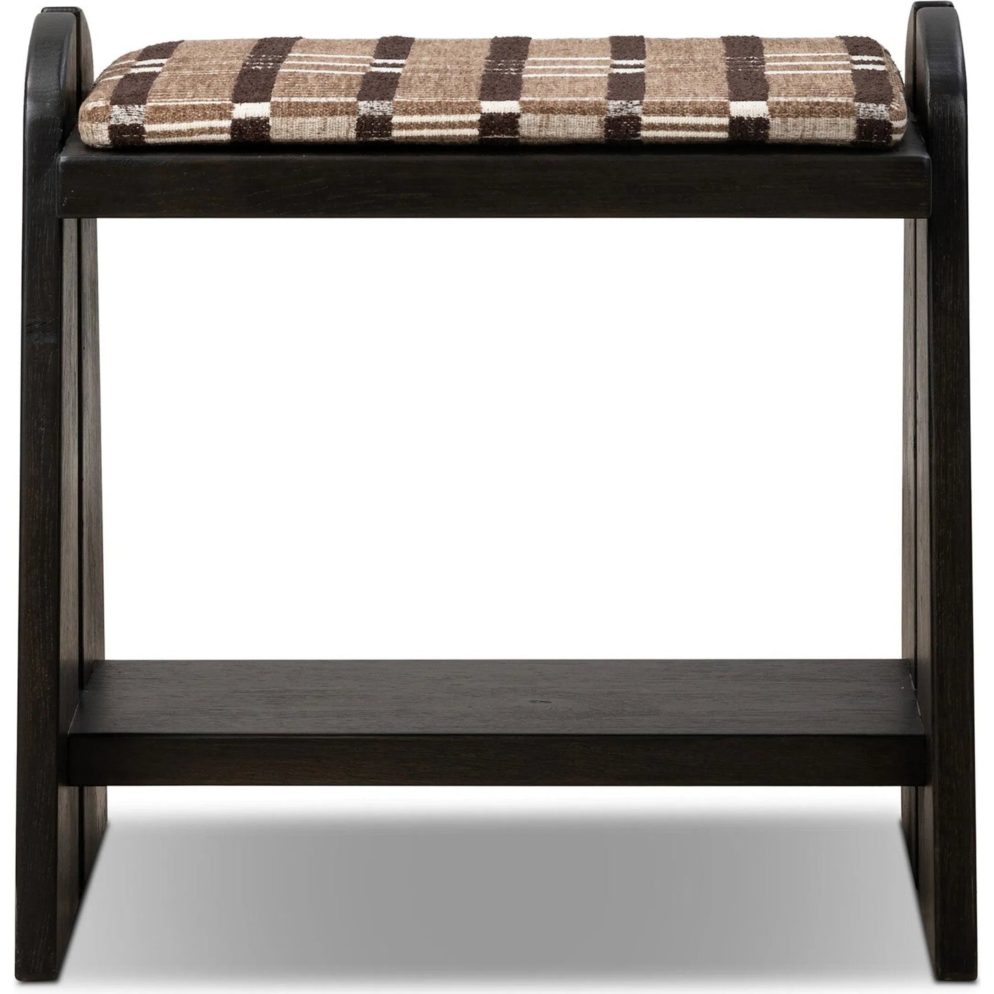 000 SI-2635229 | Additional Silo | Landrea Accent Stool by Four Hands in sandhill cocoa, smoked black, smoked black veneer. Made from 100% polyester, solid oak, thick oak veneer in a unique style.