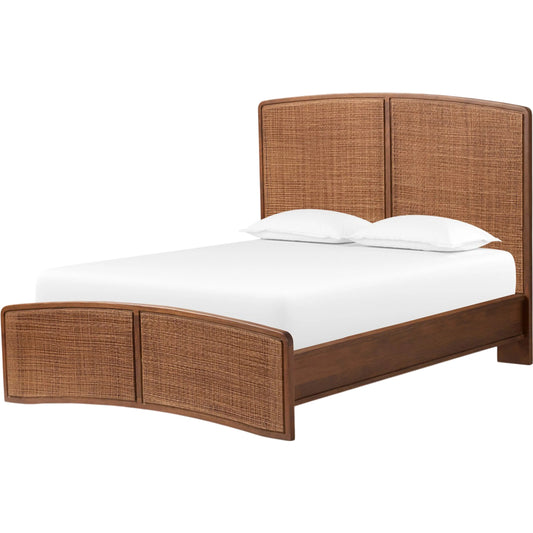 Sondo Bed by Four Hands in cocoa cane, brown wash. Made from cane, solid mango in a unique style.