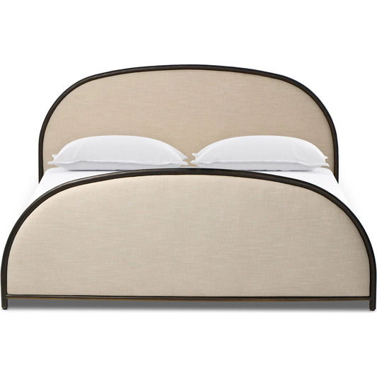 Lamont Bed by Four Hands in savoy parchment. Made from 61% polyester, 31% viscose (rayon), 8% flax/linen in a transitional style.