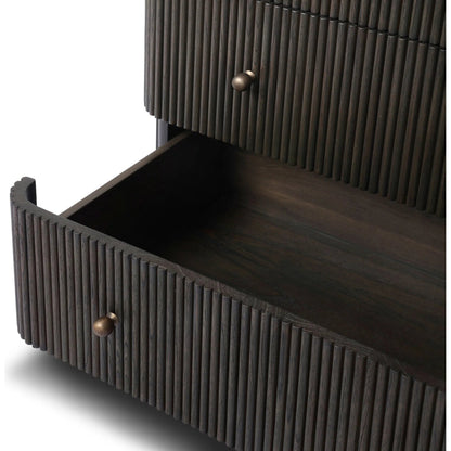 Ona 6-Drawer Dresser by Four Hands in smoked black mindi, smoked black mindi veneer. Made from solid mindi, mindi veneer in a unique style.