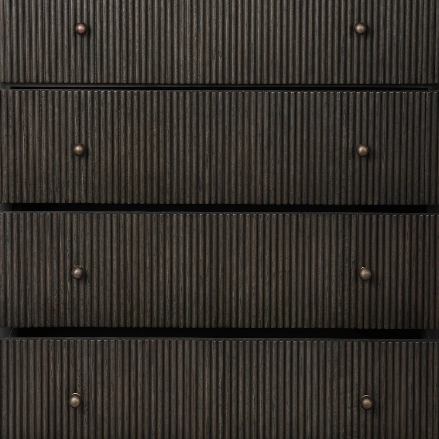 007 SI-2635233 | Closeup | Ona 6-Drawer Dresser by Four Hands in smoked black mindi, smoked black mindi veneer. Made from solid mindi, mindi veneer in a unique style.