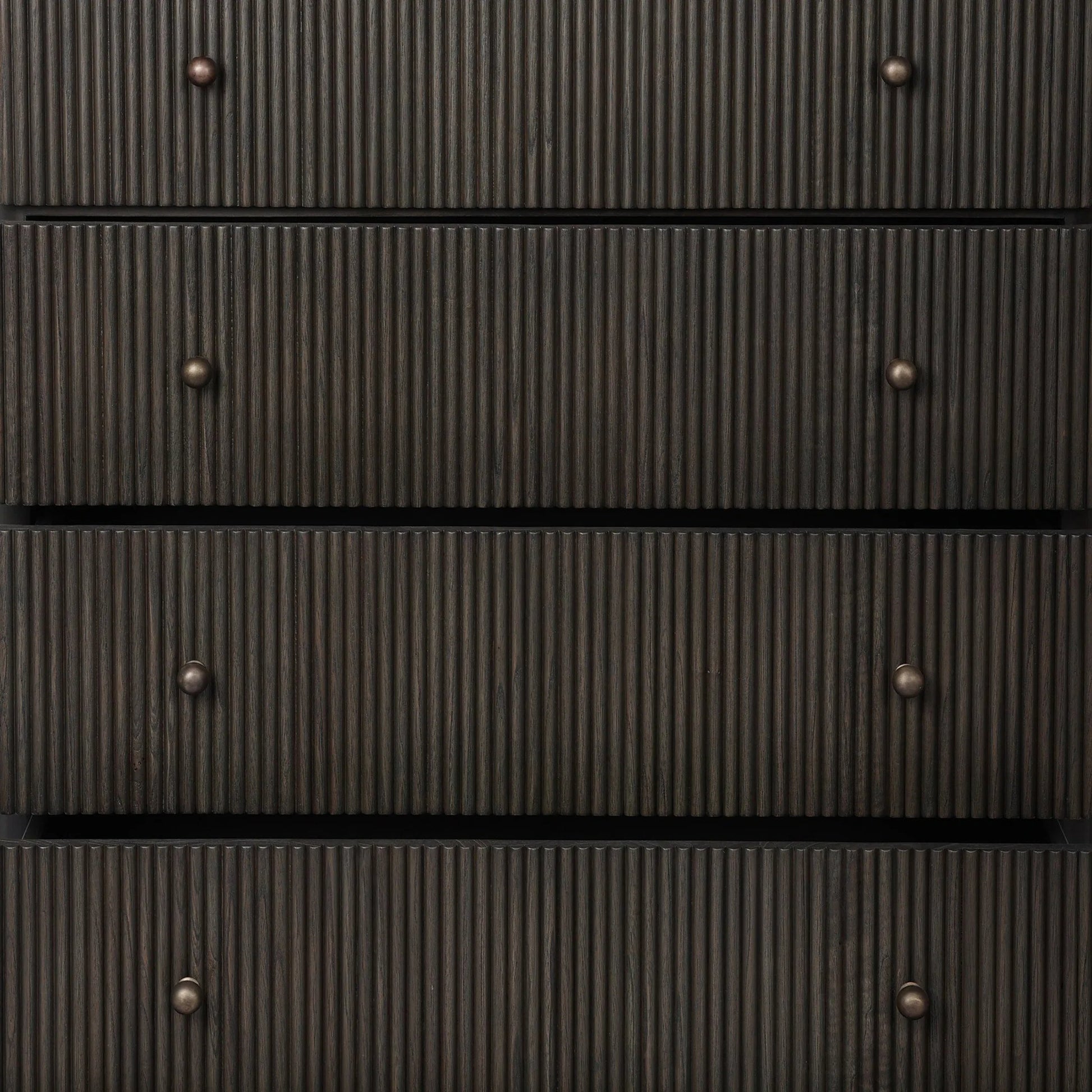 Ona 6-Drawer Dresser by Four Hands in smoked black mindi, smoked black mindi veneer. Made from solid mindi, mindi veneer in a unique style.