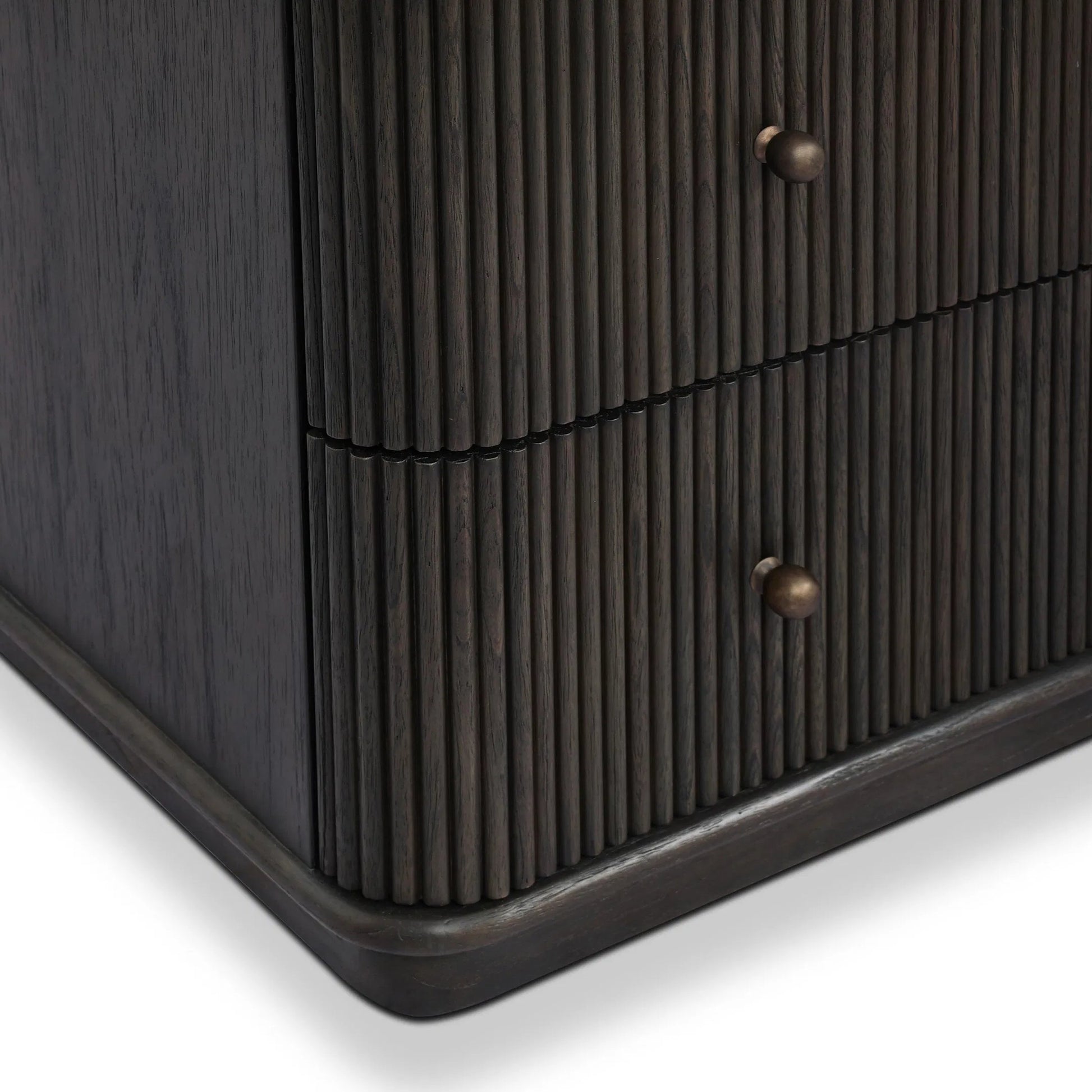 Ona 6-Drawer Dresser by Four Hands in smoked black mindi, smoked black mindi veneer. Made from solid mindi, mindi veneer in a unique style.