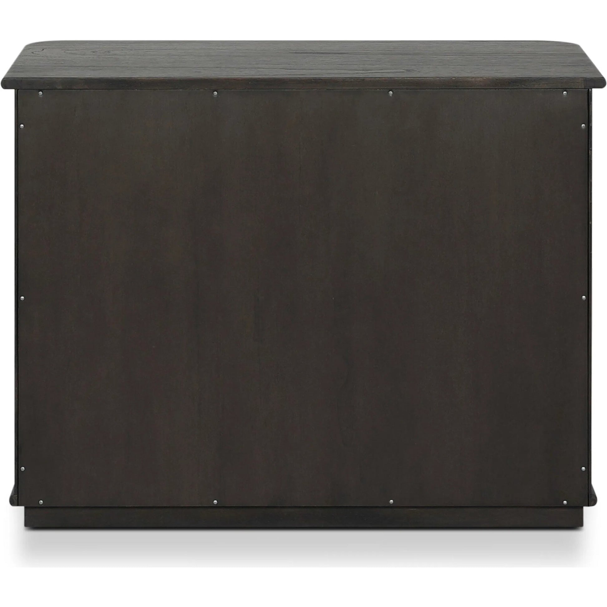 Ona Nightstand by Four Hands in smoked black mindi veneer. Made from mindi veneer, solid mindi in a unique style.