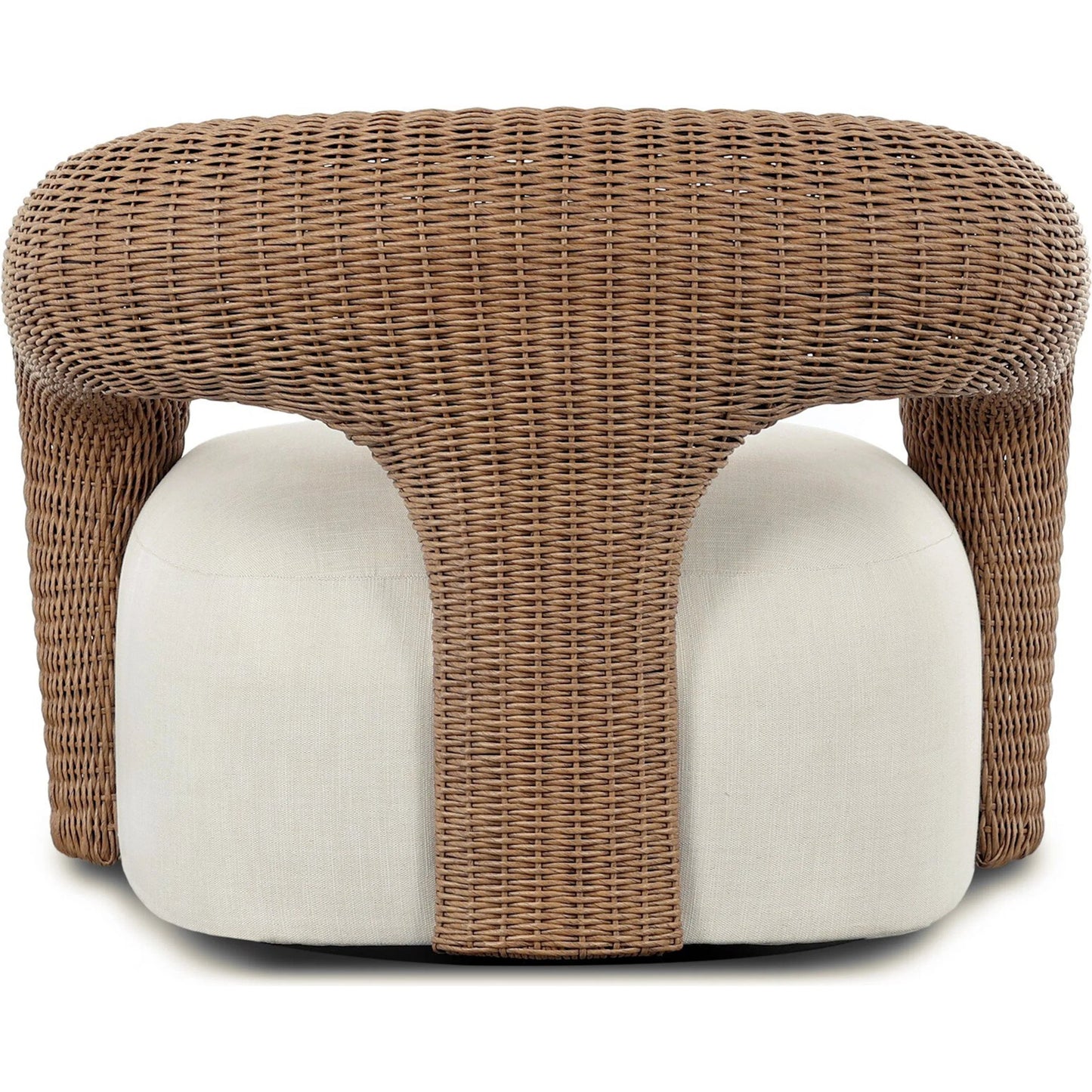 004 SI-2531662 | Additional Silo | Mazie Outdoor Swivel Chair by Four Hands in vergo cream, textured sand. Made from 100% polyester, 100% polyethylene in a unique style.