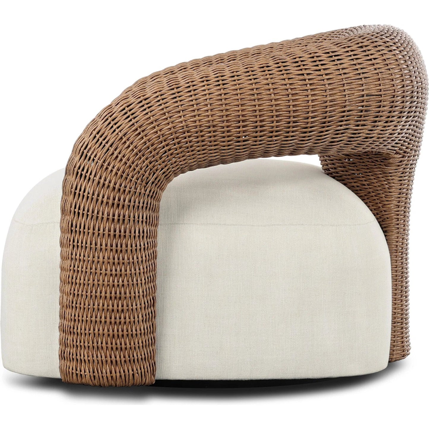 003 SI-2531662 | Additional Silo | Mazie Outdoor Swivel Chair by Four Hands in vergo cream, textured sand. Made from 100% polyester, 100% polyethylene in a unique style.