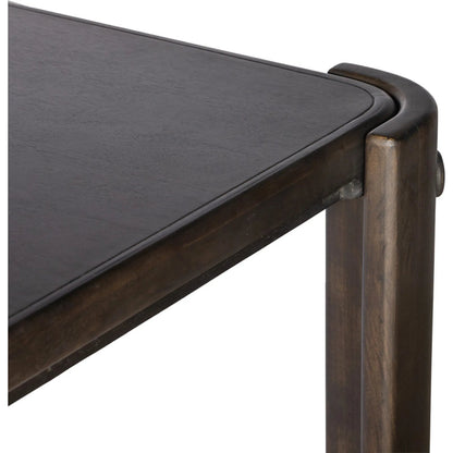 Sono Dining Table by Four Hands in espresso mango veneer. Made from thick mango veneer, solid mango in a unique style.