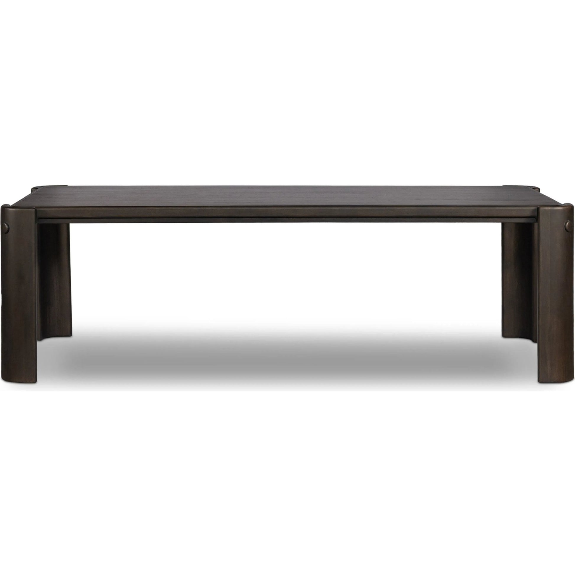 Sono Dining Table by Four Hands in espresso mango veneer. Made from thick mango veneer, solid mango in a unique style.