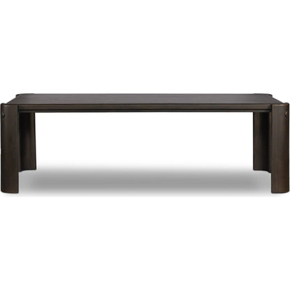 Sono Dining Table by Four Hands in espresso mango veneer. Made from thick mango veneer, solid mango in a unique style.