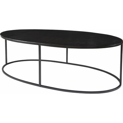 Coreene Oval Coffee Table by Uttermost in antique black. Made from iron, aluminum in a transitional style.