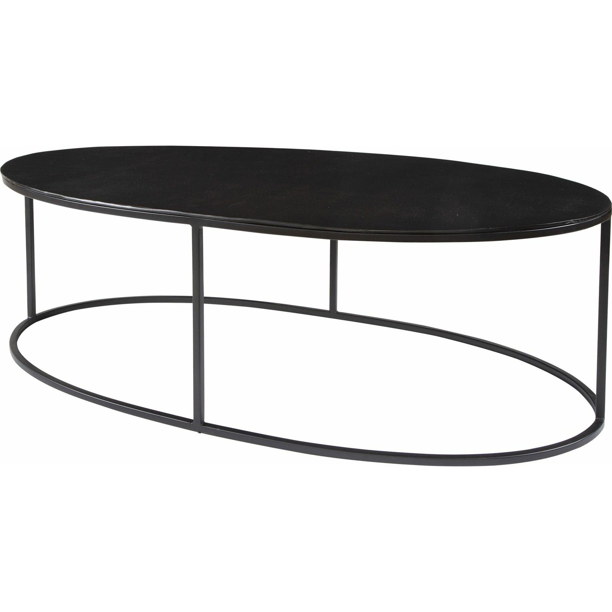 Coreene Oval Coffee Table by Uttermost in antique black. Made from iron, aluminum in a transitional style.