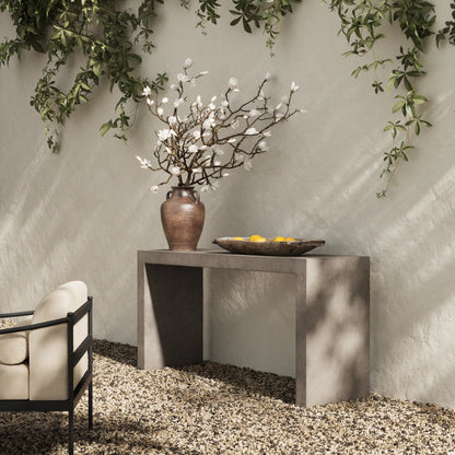 Parish Outdoor Console Table by Four Hands. Made from solid concrete in a unique style.