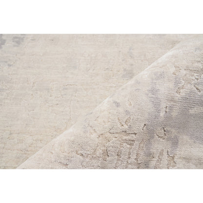 Roset Rug by Exquisite Rugs in silver, gray. Made from bamboo silk in a unique style.