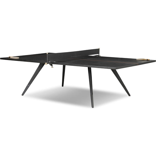 District Eight Ping Pong Table by Four Hands. Made from top grain leather, cast iron in a unique style.
