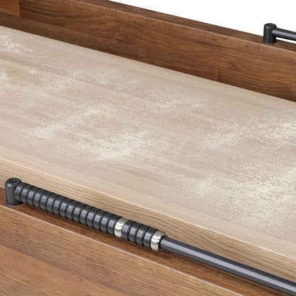District Eight Large Shuffleboard Table by Four Hands. Made from solid oak, top grain leather, cast iron in a transitional style.