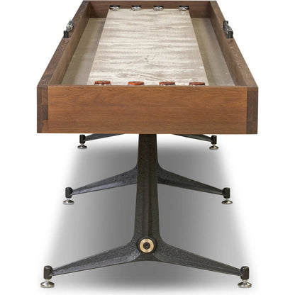 District Eight Large Shuffleboard Table by Four Hands. Made from solid oak, top grain leather, cast iron in a transitional style.