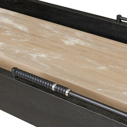 District Eight Large Shuffleboard Table by Four Hands. Made from solid oak, top grain leather, cast iron in a transitional style.