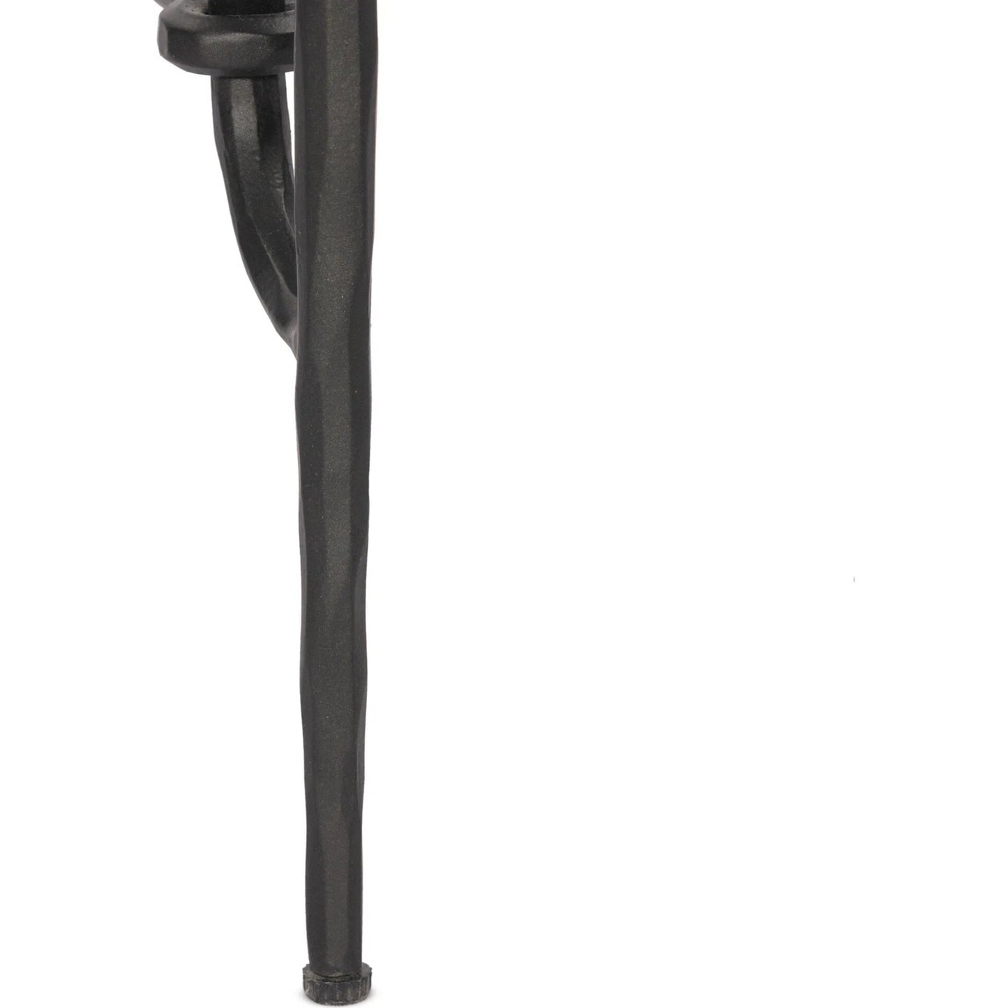 005 SI-2446513 | Closeup | Babylon Small End Table by Four Hands in tempered glass, hammered gunmetal. Made from tempered glass, iron in a modern style.