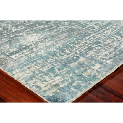 Reflections Rug - Teal by Exquisite Rugs in teal. Made from bamboo silk in a unique style.