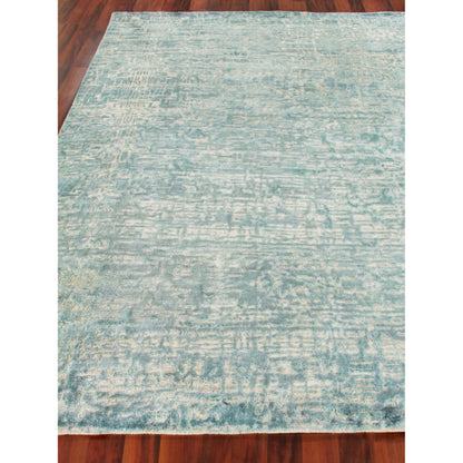Reflections Rug - Teal by Exquisite Rugs in teal. Made from bamboo silk in a unique style.