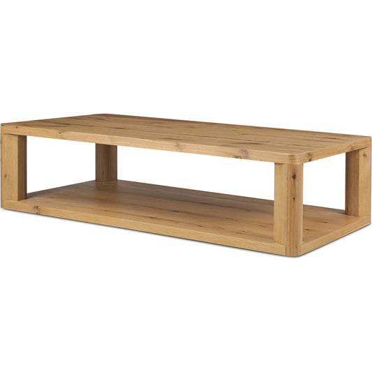Novella Coffee Table by Four Hands in natural oak veneer thick random. Made from thick oak veneer in a unique style.
