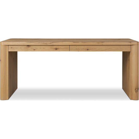 Novella Writing Desk by Four Hands in natural oak veneer thick random. Made from thick oak veneer in a unique style.