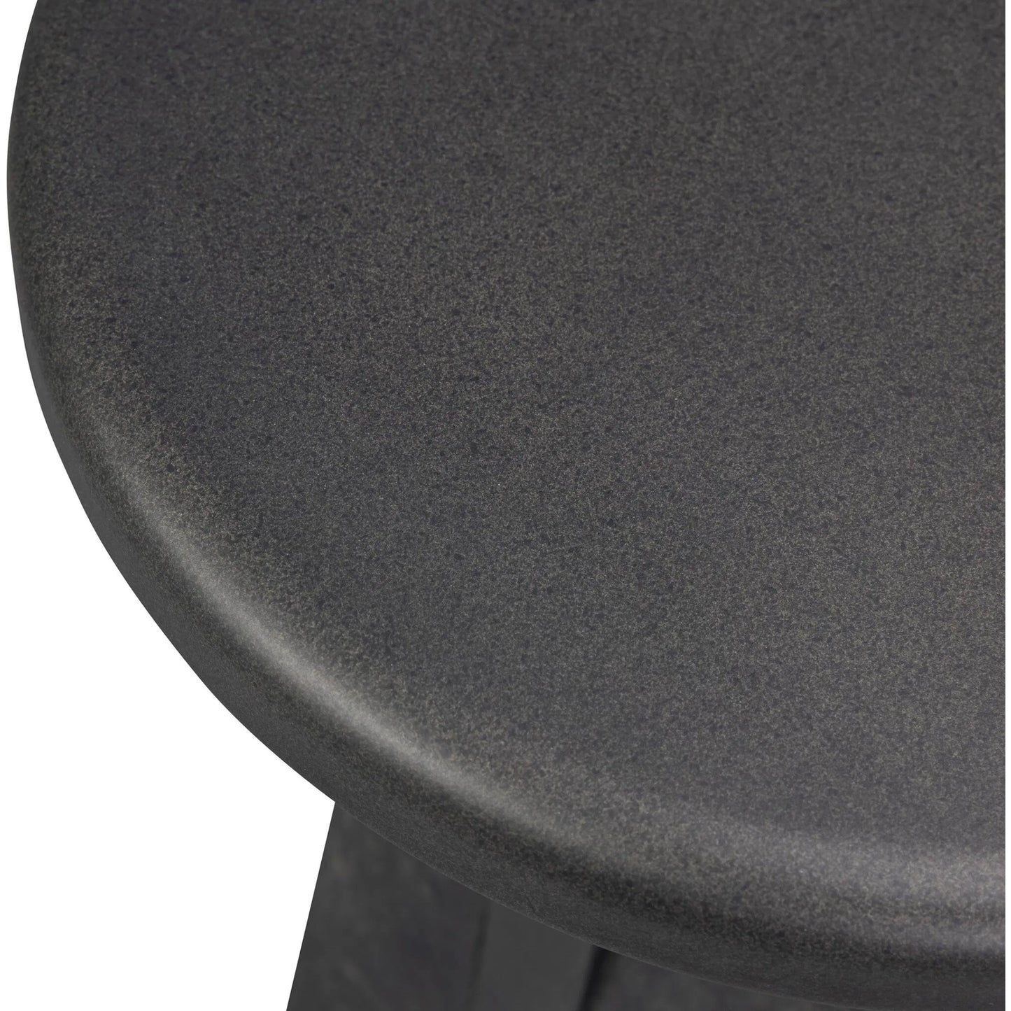 005 SI-2531612 | Closeup | Daro Outdoor End Table by Four Hands in charcoal concrete, textured black concrete. Made from solid concrete in a unique style.