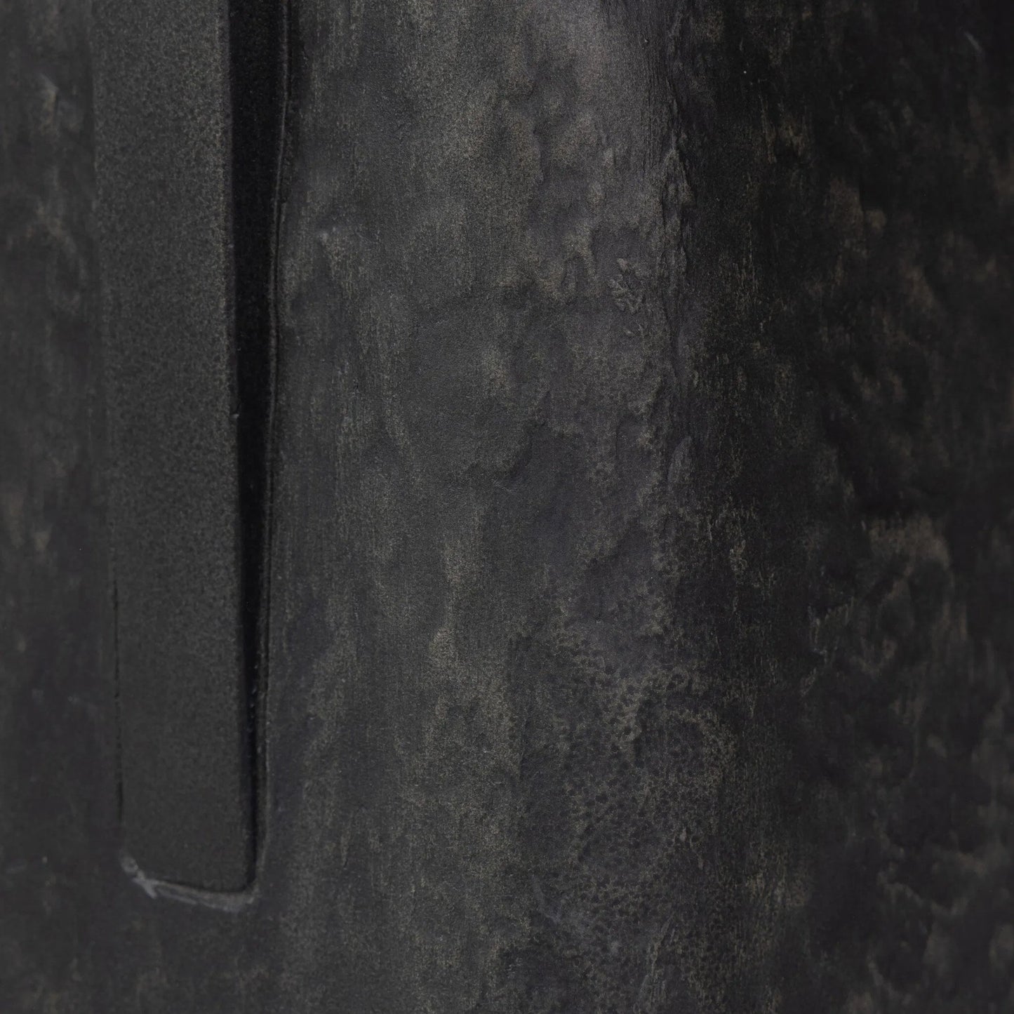 008 SI-2531612 | Closeup | Daro Outdoor End Table by Four Hands in charcoal concrete, textured black concrete. Made from solid concrete in a unique style.