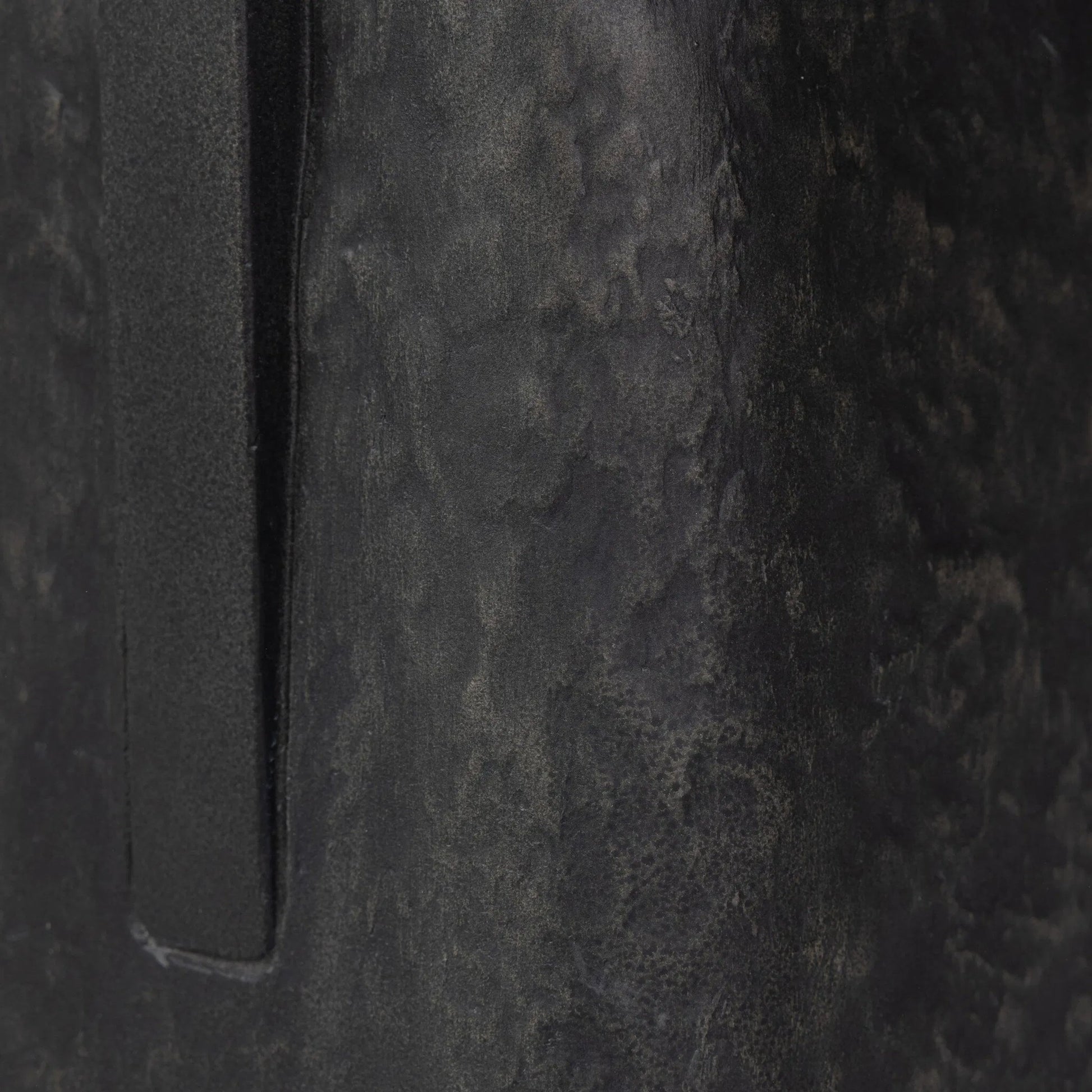 Daro Outdoor End Table by Four Hands in charcoal concrete, textured black concrete. Made from solid concrete in a unique style.