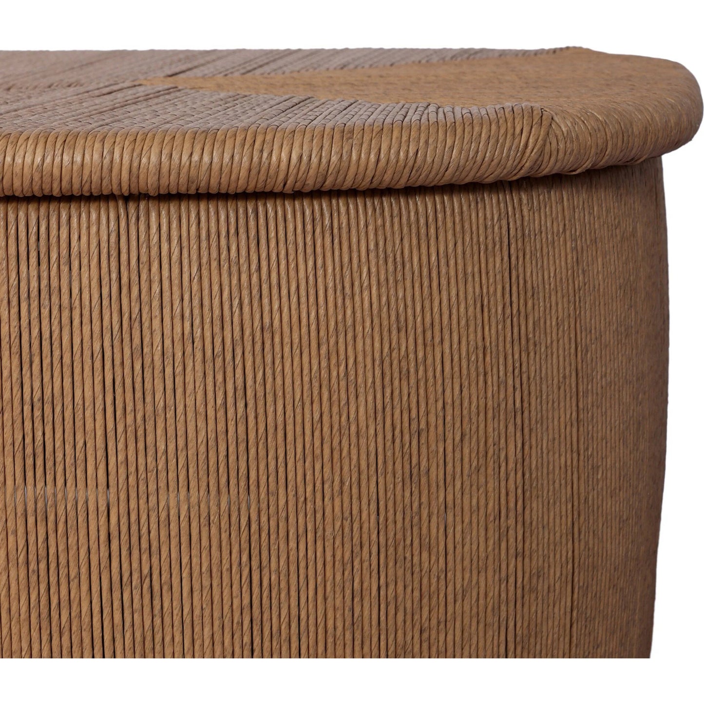 007 SI-2531711 | Closeup | Taum Outdoor Coffee Table by Four Hands in textured sand. Made from 100% polyethylene in a unique style.