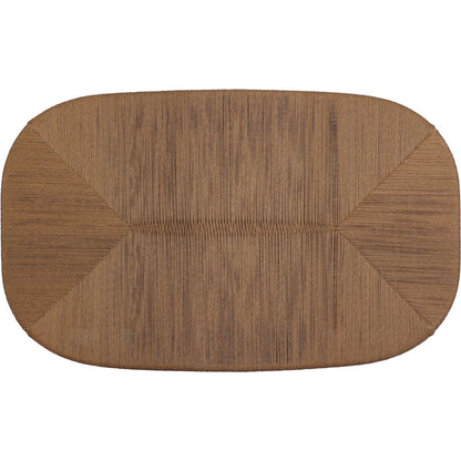 Taum Outdoor Coffee Table by Four Hands in textured sand. Made from 100% polyethylene in a unique style.