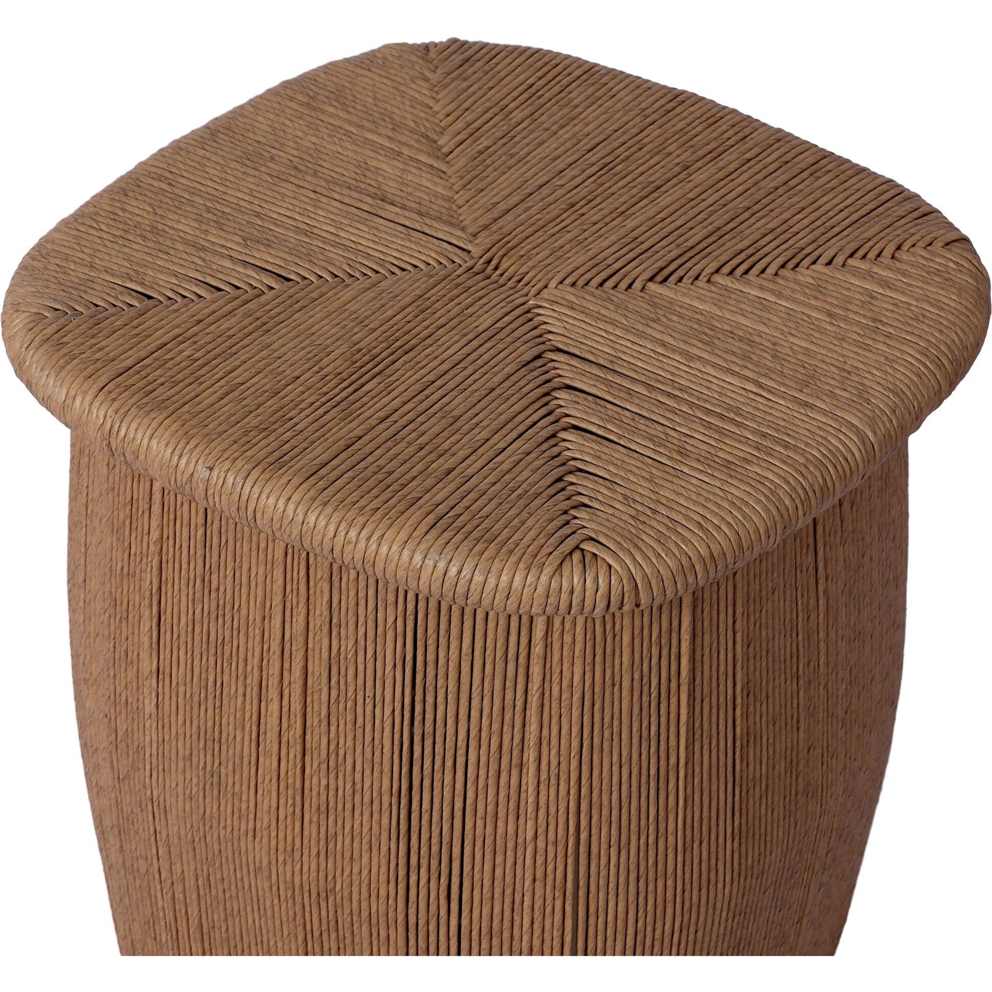 Taum Outdoor Stool by Four Hands in textured sand. Made from 100% polyethylene in a unique style.
