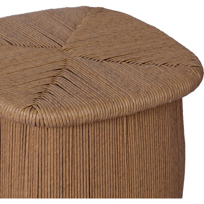 Taum Outdoor Stool by Four Hands in textured sand. Made from 100% polyethylene in a unique style.