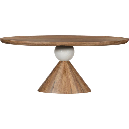 Bibianna Oval Dining Table by Four Hands. Made from solid parawood, solid marble in a unique style.
