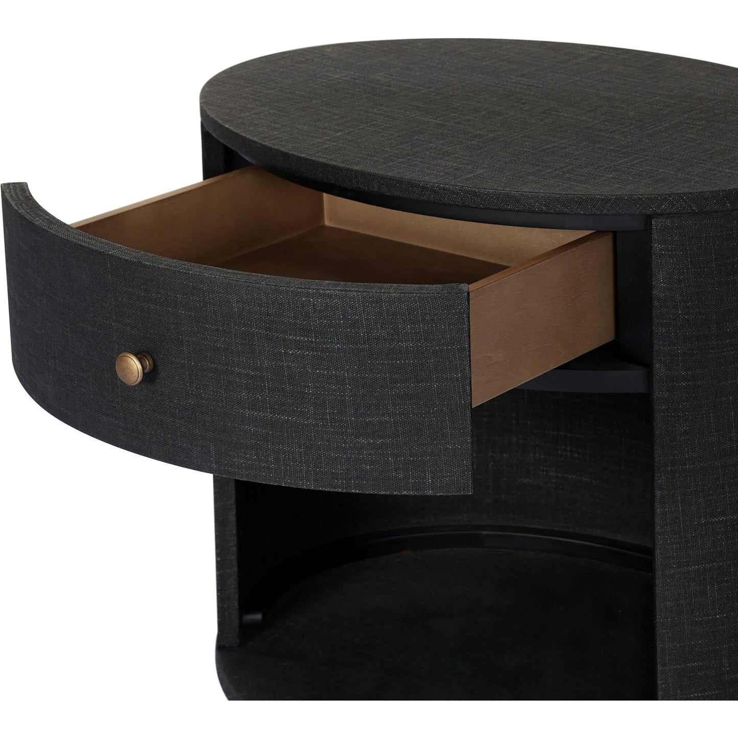 004 SI-2534752 | Closeup | Amelia Oval One Drawer Nightstand by Four Hands. Made from unique in a transitional style.