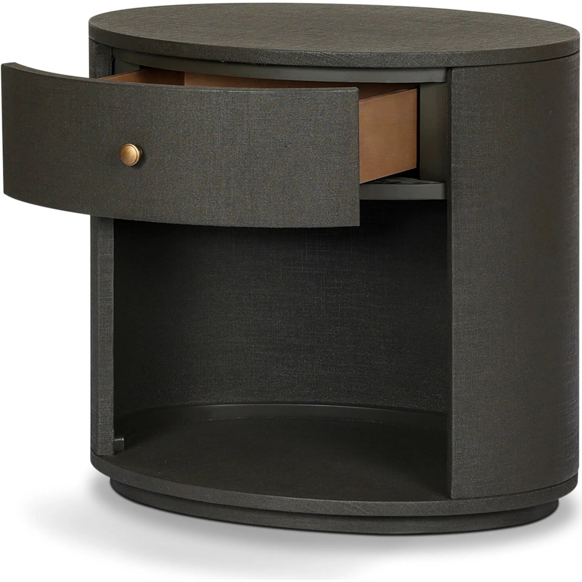 Amelia Oval One Drawer Nightstand by Four Hands. Made from unique in a transitional style.
