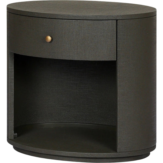 Amelia Oval One Drawer Nightstand by Four Hands. Made from unique in a transitional style.