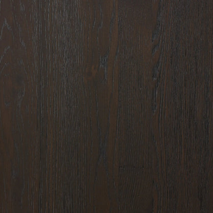 Zaki Sideboard by Four Hands in smoked black veneer, smoked black solid. Made from oak veneer, solid oak in a unique style.