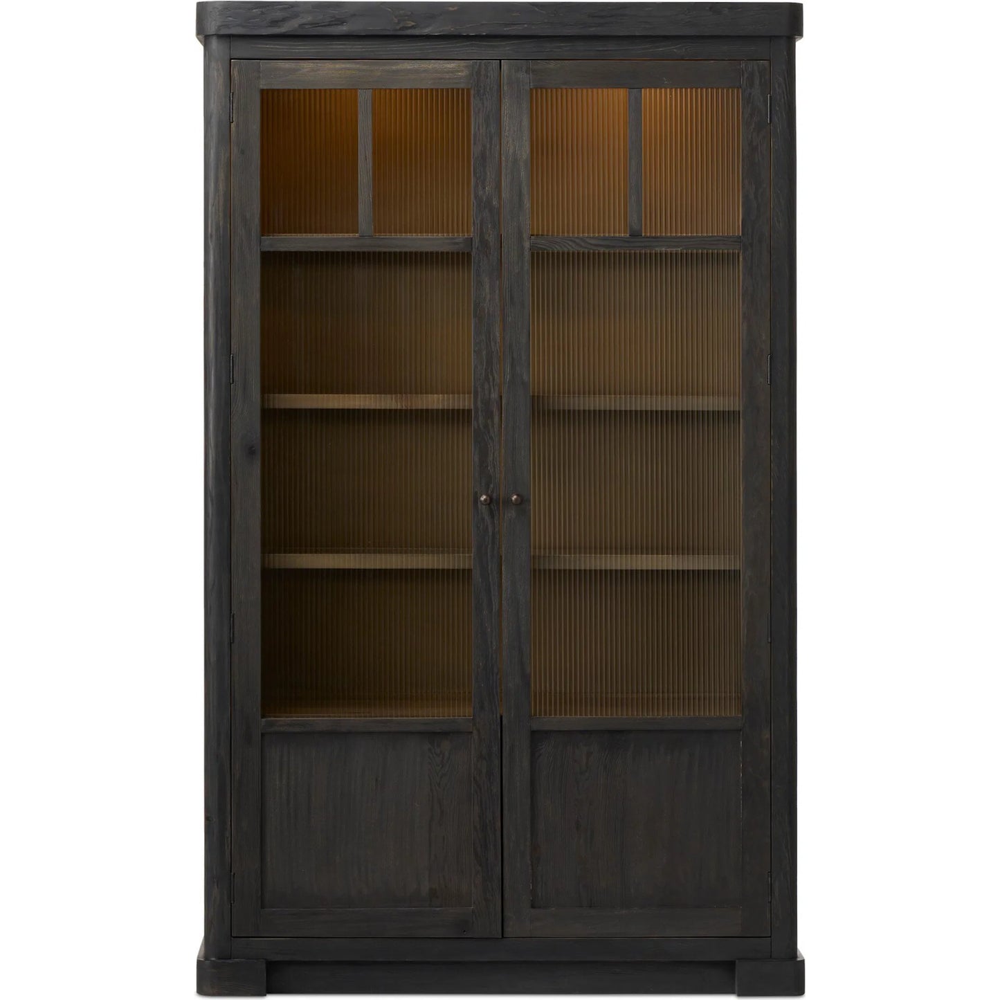 002 SI-2531655 | Additional Silo | Leopold Cabinet by Four Hands in black hemlock, tempered glass, sandy hemlock. Made from hemlock solid, tempered glass in a unique style.