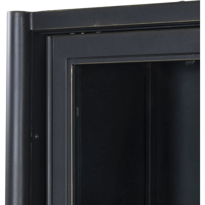 Saxon Cabinet by Four Hands in brushed bronze patina, tempered glass. Made from iron, tempered glass in a unique style.