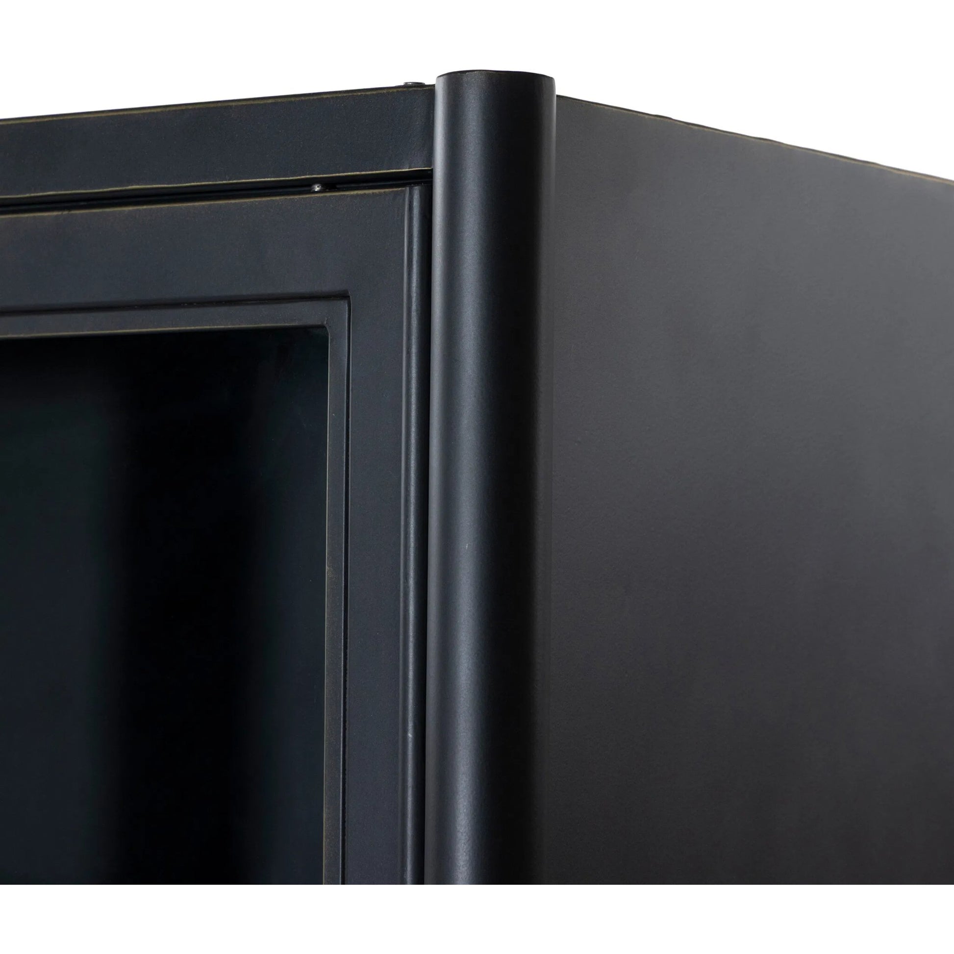Saxon Cabinet by Four Hands in brushed bronze patina, tempered glass. Made from iron, tempered glass in a unique style.
